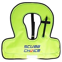 Scuba Choice Youth Kids Snorkel Vest Neon Yellow/Blue with Name Box