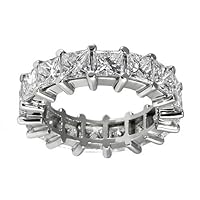 5.00 ct TW Lady's PrincessCut Diamond Eternity Wedding Band Ring in Platinum