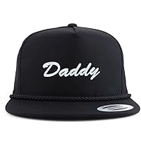 Trendy Apparel Shop Daddy Script Embroidered 5 Panel Flatbill Braid Snapback Golf Cap