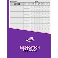 Medication Log Book: 52 Week Daily Medicine Record Notebook | Personal Health Administration Tracker Journal to Monitor Meds Dosage, Usage, Timing ... Elderly, etc. - Purple Hardback/Hardcover Medication Log Book: 52 Week Daily Medicine Record Notebook | Personal Health Administration Tracker Journal to Monitor Meds Dosage, Usage, Timing ... Elderly, etc. - Purple Hardback/Hardcover Hardcover Paperback