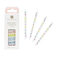 16 x Floral Pretty Pastel Birthday Cake Candles- with Small Flowers - Ideal Easter Table Decor Spring Summer Celebration Plastic-Free Packaging -Designed by Talking Tables UK