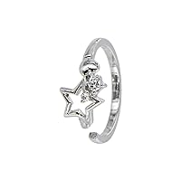 Body Candy 925 Sterling Silver Cubic Zirconia Hollow Star Toe Ring