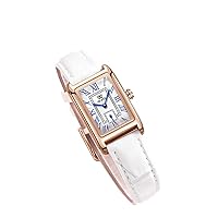 OLEVS Automatic Watch Rose Gold Ceramic Stainless Steel Mother Lady Dress Watch Gold White Red Dial Wrist Watch, white + rose + white, Simple