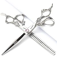 7/7.5/8/9 inch salon personalized scissors salon hair styling hair scissors stainless steel hair tools (7-inch 2pc-B)