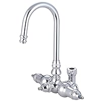 Kingston Brass ABT200-1 Vintage Goose Neck Faucet Body with Back Outlet and Diverter, 4-11/16-Inch, Polished Chrome