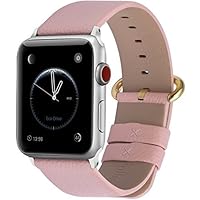 Fullmosa Leather Bands Compatible with Apple Watch 41mm 40mm 38mm 42mm 45mm 44mm 49mm Women Band Strap for iWatch Ultra 2/Ultra/9/8/7/6/5/4/3/2/1/SE2/SE, 41mm 40mm 38mm Peach