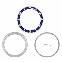 Ewatchparts BEZEL & INSERT & RETAINING COMPATIBLE WITH ROLEX SUBMARINER SERTI 16613 16803 BLUE GOLD GP