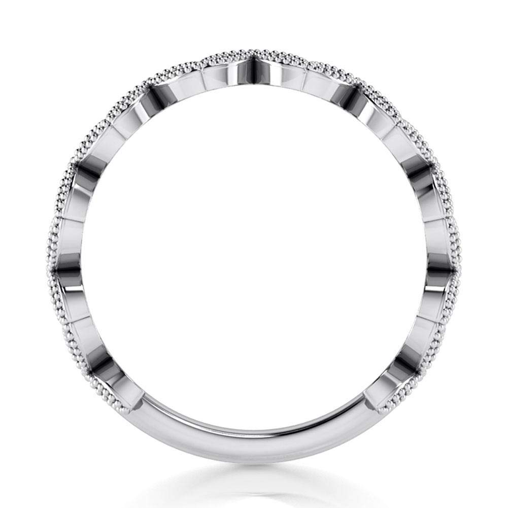 0.34 ct Round Cut Diamond Wedding Band Ring in 14 kt White Gold