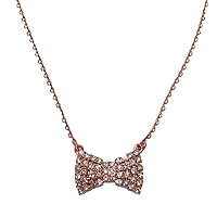 Kate Spade Sparkling Bow Mini Pendant Necklace, Rose Golden