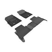3D MAXpider-L1GM01801509 All-Weather Floor Mats Compatible with GMC Canyon Crew Cab 2015-2021 Custom Fit Car Floor Liners, Kagu Series (1st & 2nd Row, Black)
