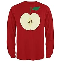 Halloween Apple Slice Costume Mens Long Sleeve T Shirt Red SM