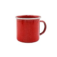 Grip 12oz Enamel Coffee Mug - Impact Resistant - Dishwasher Safe Enamel Finish - Great for Campsite, Tailgates, Picnics, BBQs (Red)
