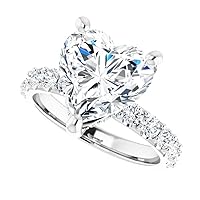 Moissanite Star Moissanite Ring Heart 5.0 CT, Moissanite Engagement Ring/Moissanite Wedding Ring/Moissanite Bridal Ring Sets, Sterling Silver Rings, Perfact for Gift Or As You Want