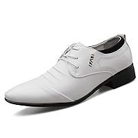 Men's Dress Shoes Classic Pointed-Toe Oxfords Shoes Lace Up Wedding Shoes Business Formal Modern Loafers Shoes
