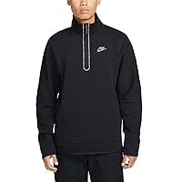 Men's Solid Black Sportswear Half-Zip Sweatshirt Activewear