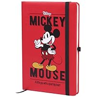 Mickey Mouse Mickey Unisex Notebook Red/Black/White Paper Disney, Fan Merch, Movies