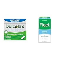 Dulcolax Fast Relief Medicated Laxative Suppositories Fast Relief, Rectal Use Only, Bisacodyl, 10 mg & Fleet Laxative Saline Enema for Adult Constipation, 4.5 fl oz, 4 Bottles