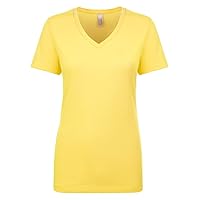 Next Level Women's 1X1 Baby Ideal V-Neck T-Shirt, Banana Cream, X-Large