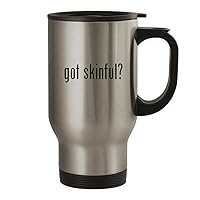 got skinful? - 14oz Stainless Steel Travel Mug, Silver