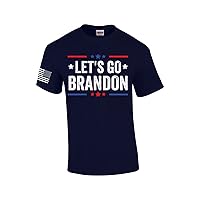 Let's Go Brandon Patriotic FJB Funny Political Men's Short Sleeve T-Shirt Graphic Tee