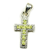 Choose Your Color Natural Gemstone Sterling Silver Cross Pendant Cluster Style Handmade Necklaces