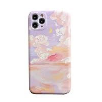 Retro Art Oil Painting Landscape Clouds Phone Case for iPhone 11 Pro Max Xr Xs Max X 7 7 Puls 8 Puls Cases Soft Silicone Cover,A,for iPhone 13 Pro