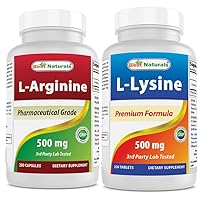 Best Naturals L-Arginine 500mg & L-Lysine 500 mg