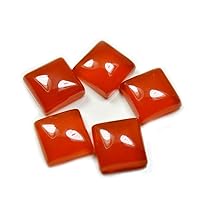 Carnelian 12X12 MM 5 Piece Lot Square Shape Astrology Loose Gemstone for Jewelry Making