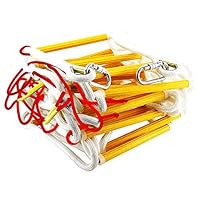 Fire Evacuation Rope Ladder 3-4 Story Homes 10m (32 ft) Safety Ladder with Spring Hooks & Safety Cord