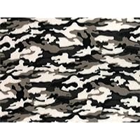 Fleece Fabric Printed Anti Pill Gray Camouflage / 58