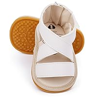 LAFEGEN Baby Girl Summer Sandals Non Slip Soft Sole T-Strap Infant Toddler First Walkers Crib Dress Shoes 3-18 Months
