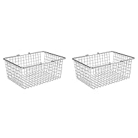 Spectrum Diversified Wire Storage Basket, Large, Chrome (Pack of 2)