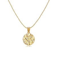 Gold Necklace for Women 14k Gold Plated Simple Gold Necklace Dainty Gold Chain Choker Tiny Cubic Zirconia Disc Coin Heart Pendant Necklaces for Women Gift