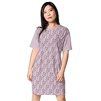 Floral Pale Purple T-Shirt Dress