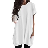 Tops for Women Trendy,DIY Plus Size Customized Digital Printing-Women's Shirts Round Neck Short Sleeve Medium Length T-Shirt with Pocket