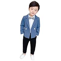 Boys' 2-Piece Double Breasted Buttons Suit Customizable Jacket and Trousers for Casual Daily