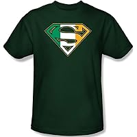Superman T-Shirt - Irish Shield Dark Green Adult Tee Shirt