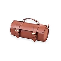 Leather Round Bag for Men, Leather Bags For Traveling, Handcrafted Genuine Leather Water Resistant Organizer Hanging Bag For Dad