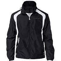 Black Square Tag Jersey-Lined Raglan Windbreaker Jacket