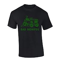 Mens Fathers Day Tshirt Bad Mowfos Lawn Mower Dad Funny Short Sleeve T-Shirt