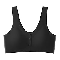 Women's Large Ice Silk Front Open Button Bra Traceless Pregnant Women's Breastfeeding Vest Gathered Running