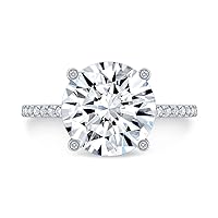 3.50 CT Round Cut Colorless Moissanite Engagement Ring Wedding Band Gold Silver Eternity Solitaire Ring Halo Ring Vintage Antique Anniversary Promise Gift Her, Designer Bridal Ring