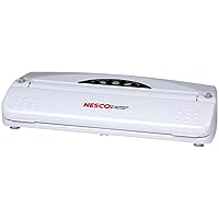 Nesco VS-01 One Touch Operation Food Vacuum Sealer with Vacuum Sealer Bags, White