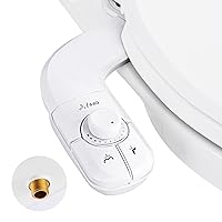 Arofa Bidet Attachment for Toilet, Self-Cleaning, Dual Nozzle Bidet Toilet Seat, Ultra-Slim Bidets for Existing Toilets, Non-Electric, Adjustable Water Pressure, Feminine & Rear Wash (White)
