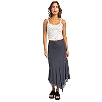 Low Rise Asymmetrical Lace Midi Skirt
