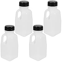 BESTOYARD 4pcs Clear Plastic Milk Bottles 320ml Empty Reusable Beverage Bottles Sealed Juice Bottles with Caps Yogurt Container Drinking Bottles Portable Water Bottles for Drinks Coffee Tea