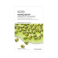 The Face Shop Real Nature Face Mask | Effective in Purifying Pores for Clean & Smooth Skin Texture | K Beauty Facial Skincare for Oily & Dry Skin | Mung Bean, K-Beauty