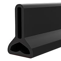118 IN Shower Threshold Water Dam Collapsible Shower Water Splash Guard for Curbless Bath Shower Barrier Water Stopper for Wet and Dry Separation Bathroom and Kitchen (Black/9.8 FT)