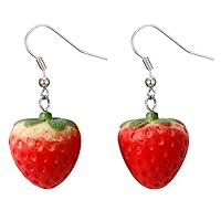 Fashion Simple Stereo Simulation Strawberry Dangle Earrings Lovely Girl Fruit Earring For Women Gifts Jewelry Accessories Clever fashion