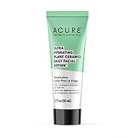 Acure Ultra Hydrating Plant Ceramide Facial Lotion - Morning Face Moisturizer for Deep Hydration, Skin Tone Balance - Made & Extract from Plant Ceramide, Niacinamide & Rice Bran Oil, 1.7 fl oz